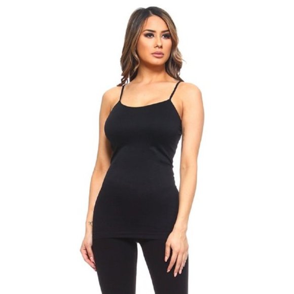 Yelete - Women's Black/Creme Seamless Camisole - Picture 1 of 4